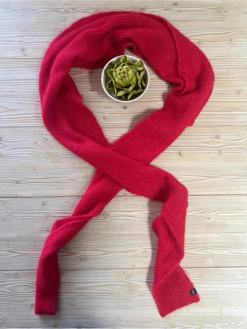 BA&SH Red Alpaca Blend Oversized Scarf NWT 88”